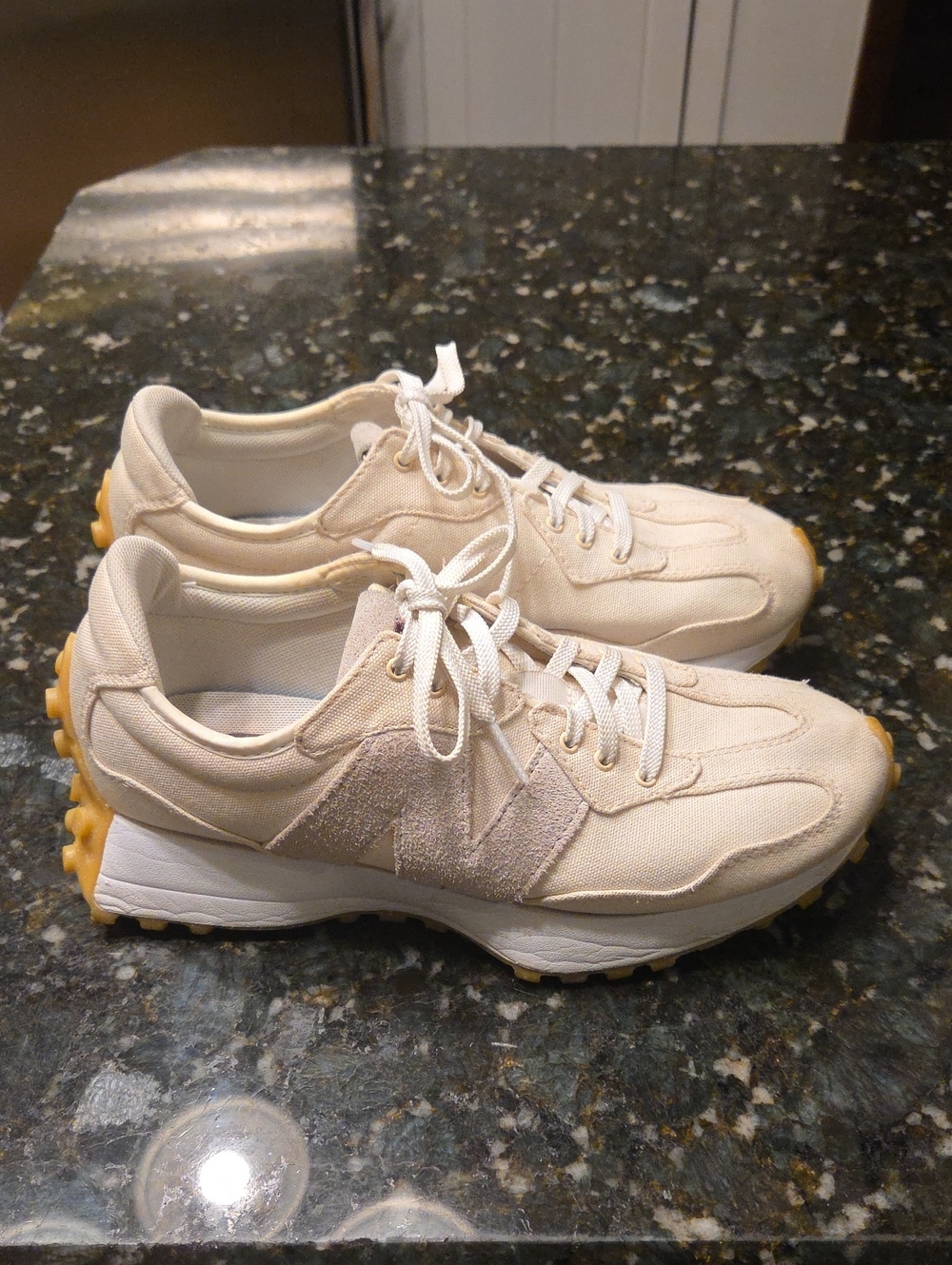 New Balance Beige and Tan Women's Sneakers - Picture 3 of 6